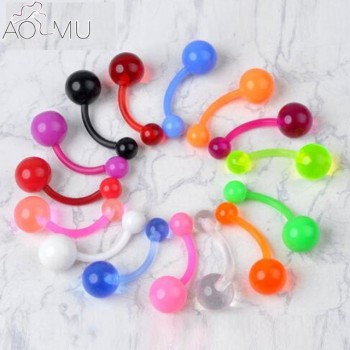 10 pcs/lot Piercing Navel Surgical Steel Single Crystal Rhinestone Belly Button Rings Navel Piercing Ombligo 5/8mm Ball Nombril