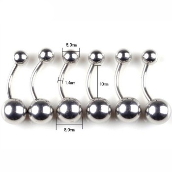 10 pcs/lot Piercing Navel Surgical Steel Single Crystal Rhinestone Belly Button Rings Navel Piercing Ombligo 5/8mm Ball Nombril