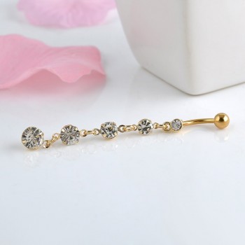 New Stainless Steel Zircon Drop Body Piercing Dangle Navel Belly Button Bar Barbell Rings Free shipping