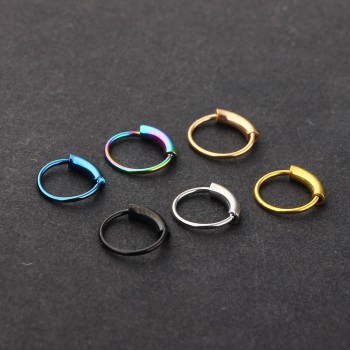 TIANCIFBYJS Steel Hinged Clicker Seamless Piercing Nose Ring Hoop Lip Ear Ring-6/8/10mm Body Jewelry Piercing Clip Gift 1pcs 22g