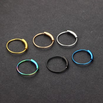 TIANCIFBYJS Steel Hinged Clicker Seamless Piercing Nose Ring Hoop Lip Ear Ring-6/8/10mm Body Jewelry Piercing Clip Gift 1pcs 22g