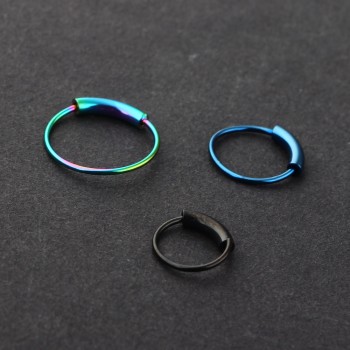 TIANCIFBYJS Steel Hinged Clicker Seamless Piercing Nose Ring Hoop Lip Ear Ring-6/8/10mm Body Jewelry Piercing Clip Gift 1pcs 22g