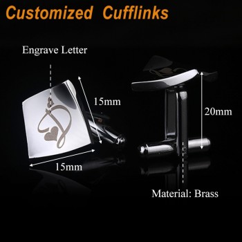 Personalized Cufflinks Custom Name Cuff Links for Mens Gifts Dad Customized Cuff Buttons Wedding Favors For Fathers Day CL-013