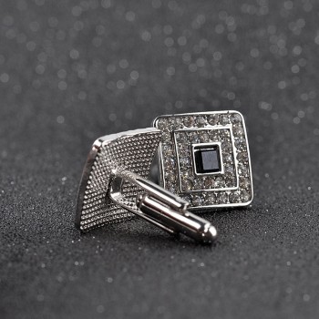 New trendy square geometric cufflinks buttons gifts Fashion silver golden rhinestone crystal twins cufflinks mens shirt jewelry