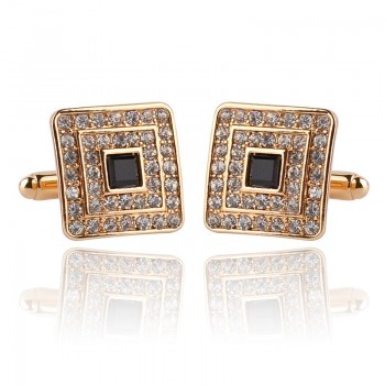 New trendy square geometric cufflinks buttons gifts Fashion silver golden rhinestone crystal twins cufflinks mens shirt jewelry