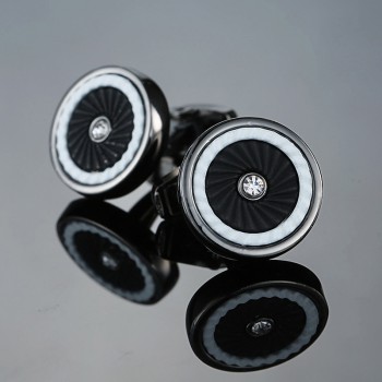 DY  Men French shirt Cufflinks  New high quality enamel gold silver round carving pattern retro pattern Cufflinks free shipping