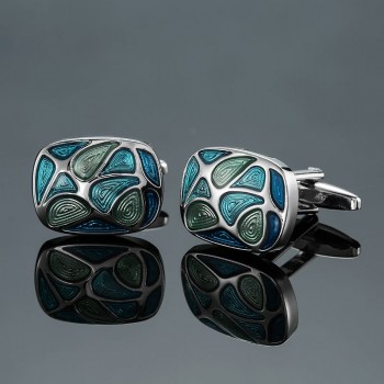 DY  Men French shirt Cufflinks  New high quality enamel gold silver round carving pattern retro pattern Cufflinks free shipping