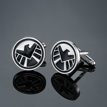 DY  Men French shirt Cufflinks  New high quality enamel gold silver round carving pattern retro pattern Cufflinks free shipping