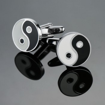 DY  Men French shirt Cufflinks  New high quality enamel gold silver round carving pattern retro pattern Cufflinks free shipping