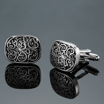 DY  Men French shirt Cufflinks  New high quality enamel gold silver round carving pattern retro pattern Cufflinks free shipping