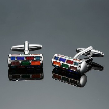 DY  Men French shirt Cufflinks  New high quality enamel gold silver round carving pattern retro pattern Cufflinks free shipping