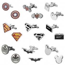 Eighteen kinds of design of film Superman super hero Batman Pacman 007 Cufflinks Mens Jewelry shirt cuff Cufflinks