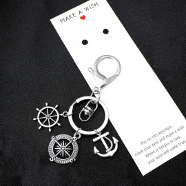 Rudder Compass Sailing Keychains Best Friends Key Chain Cowboy Cowgirls Boots Horseshoe Key Ring Women Men Unisex Jewelry Gift