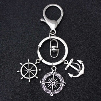 Rudder Compass Sailing Keychains Best Friends Key Chain Cowboy Cowgirls Boots Horseshoe Key Ring Women Men Unisex Jewelry Gift