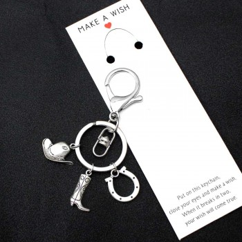 Rudder Compass Sailing Keychains Best Friends Key Chain Cowboy Cowgirls Boots Horseshoe Key Ring Women Men Unisex Jewelry Gift