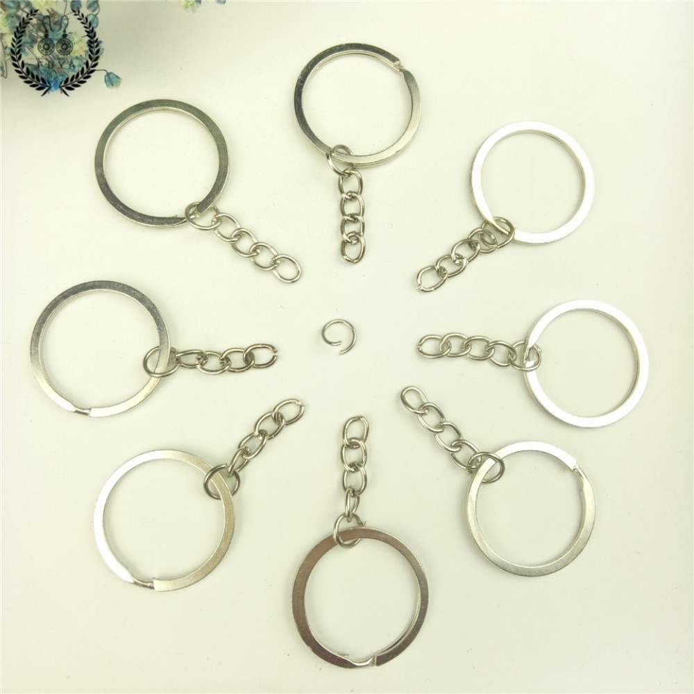 Lot 10pcs 20pcs 50pcs 100pcs/set 30mm silver metal keychain alloy key holder split rings Unisex keyfob accessories DIY jewelry