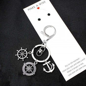 Best Friends Compass No Matter Where Keychains Wings Heart Love Hand Key Chain Lobster Clasp Key Ring Women Men Jewelry Gift