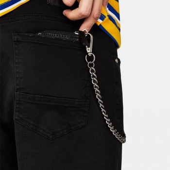 38cm Stainless steel Long Metal Wallet Belt Chain Rock Punk Trousers Hipster Pant Jean Keychain Clip Keyring HipHop Jewelry
