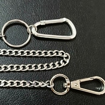 38cm Stainless steel Long Metal Wallet Belt Chain Rock Punk Trousers Hipster Pant Jean Keychain Clip Keyring HipHop Jewelry
