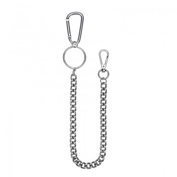 38cm Stainless steel Long Metal Wallet Belt Chain Rock Punk Trousers Hipster Pant Jean Keychain Clip Keyring HipHop Jewelry