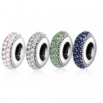 Fit Pandora Charms Original Bracelet Spacer Charm 925 Silver Bead Abstract Zircon Beads Jewelry Making 2016 Winter DIY Berloque