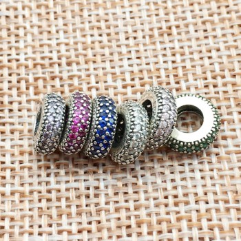 Fit Pandora Charms Original Bracelet Spacer Charm 925 Silver Bead Abstract Zircon Beads Jewelry Making 2016 Winter DIY Berloque