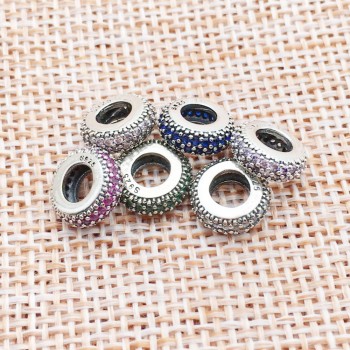 Fit Pandora Charms Original Bracelet Spacer Charm 925 Silver Bead Abstract Zircon Beads Jewelry Making 2016 Winter DIY Berloque
