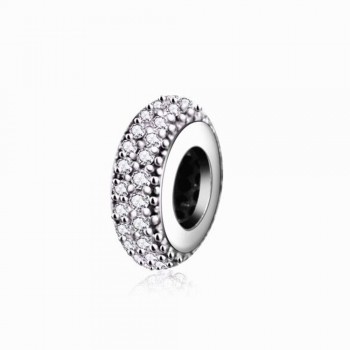 Fit Pandora Charms Original Bracelet Spacer Charm 925 Silver Bead Abstract Zircon Beads Jewelry Making 2016 Winter DIY Berloque