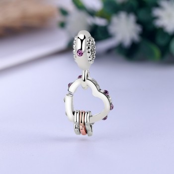 New Silver Plated Bead Charm European Hollow Family Love Heart Pendant Beads Fit Women Pandora Bracelet amp; Bangle DIY Jewelry
