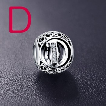 Dropshipping ANFASNI Real 925 Sterling Silver Vintage Clear Letter Bead Charms Fit Pandora Women Charm Bracelets Silver Jewelry