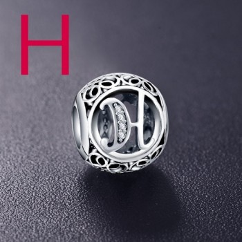 Dropshipping ANFASNI Real 925 Sterling Silver Vintage Clear Letter Bead Charms Fit Pandora Women Charm Bracelets Silver Jewelry
