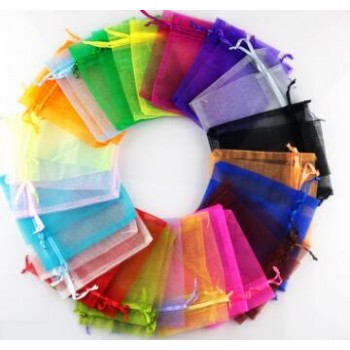 50pcs Organza Sheer Gauze Element Jewelry Bags Packing Drawable Organza Bags Wedding Gift Bags Sachet Organza Christmas Gift Bag