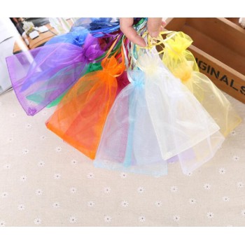 50pcs Organza Sheer Gauze Element Jewelry Bags Packing Drawable Organza Bags Wedding Gift Bags Sachet Organza Christmas Gift Bag