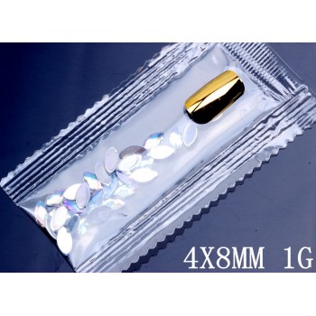 Mix 7 Size 600pcs Set Acrylic Crystal AB Marquise Earth Face Flat back Rhinestones Shiny Beads DIY Nail Art Jewelry Decoration