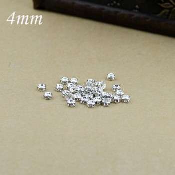 new 100pcs Silver Gold Crystal Rhinestone Rondelle Spacer Beads DIY 4mm 5mm 6mm 8mm 10mm
