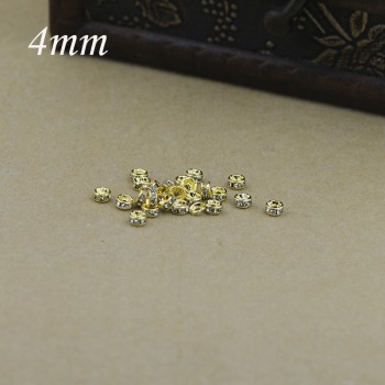 new 100pcs Silver Gold Crystal Rhinestone Rondelle Spacer Beads DIY 4mm 5mm 6mm 8mm 10mm