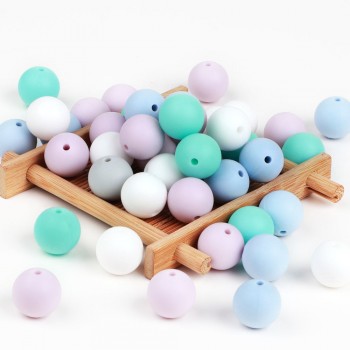 TYRY.HU Silicone Beads 10Pc Food Grade Silicone 12/15MM Nursing Silicone Teething Bead In Baby Teethers Necklace DIY