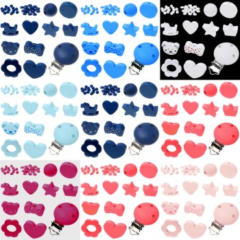Various Styles 35pcs/Set Wooden Jewelry Spacer Beading Beads Handmade DIY Pacifier Clip Necklace Bracelet Wood Beads