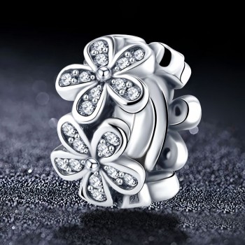 ANFASNI Real 925 Sterling Silver Vintage Sparkly Charms Bead Fit Original Pandora Bead Braceletamp; Bangles Jewelry DIY Accessories