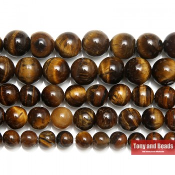 Free Shipping Natural Stone Brown Gold Tiger Eye Agates Round Beads 15 Strand 2 3 4 6 8 10 12 14MM Pick Size For Jewelry SAB9