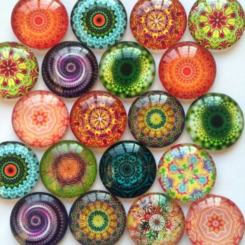 ZEROUP 20mm 25mm Round Photos Glass Cabochon Mixed Pattern fit Cameo Base Setting Jewelry Components 10pcs/lot TP-002
