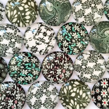 ZEROUP 20mm 25mm Round Photos Glass Cabochon Mixed Pattern fit Cameo Base Setting Jewelry Components 10pcs/lot TP-002