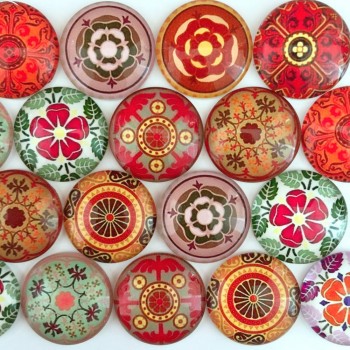 ZEROUP 20mm 25mm Round Photos Glass Cabochon Mixed Pattern fit Cameo Base Setting Jewelry Components 10pcs/lot TP-002