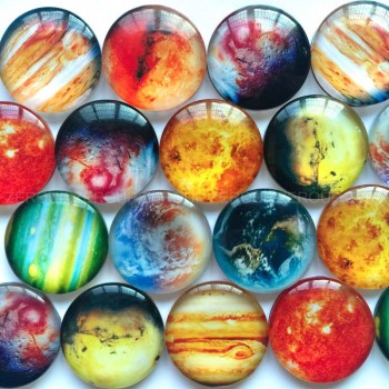 ZEROUP 20mm 25mm Round Photos Glass Cabochon Mixed Pattern fit Cameo Base Setting Jewelry Components 10pcs/lot TP-002