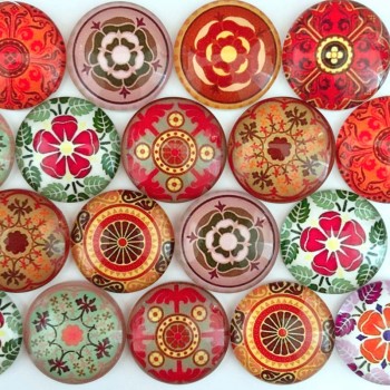 ZEROUP 20mm 25mm Round Photos Glass Cabochon Mixed Pattern fit Cameo Base Setting Jewelry Components 10pcs/lot TP-002