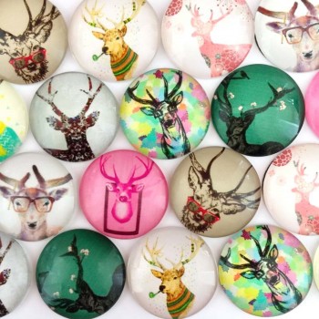 ZEROUP 20mm 25mm Round Photos Glass Cabochon Mixed Pattern fit Cameo Base Setting Jewelry Components 10pcs/lot TP-002