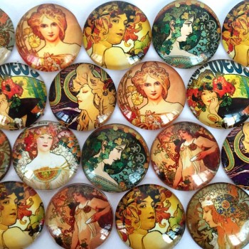 ZEROUP 20mm 25mm Round Photos Glass Cabochon Mixed Pattern fit Cameo Base Setting Jewelry Components 10pcs/lot TP-002