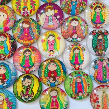 ZEROUP 20mm 25mm Round Photos Glass Cabochon Mixed Pattern fit Cameo Base Setting Jewelry Components 10pcs/lot TP-002