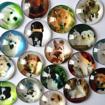 ZEROUP 20mm 25mm Round Photos Glass Cabochon Mixed Pattern fit Cameo Base Setting Jewelry Components 10pcs/lot TP-002