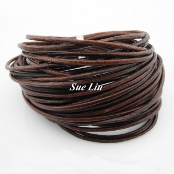 1.0mm 1.5mm 2.0mm 2.5mm 3.0mm Natural Black Brown Round Genuine Leather Cord - 3m each piece
